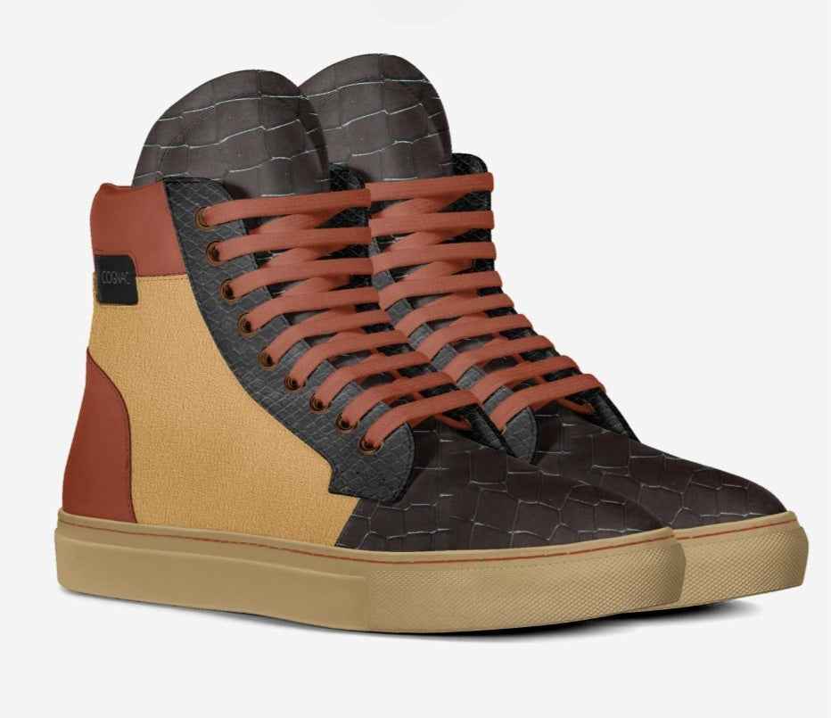 COGNAC XO — Statement High-Top Sneaker