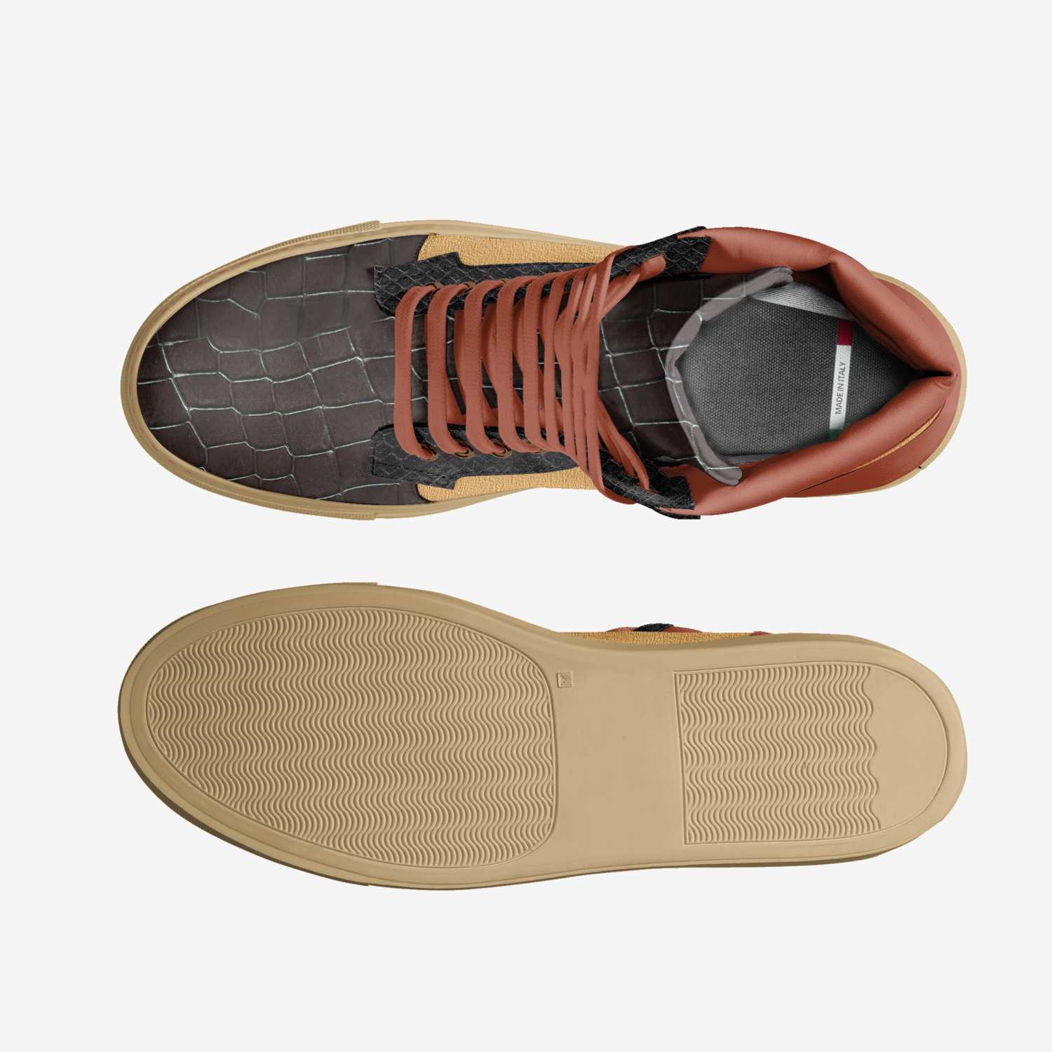 COGNAC XO — Statement High-Top Sneaker